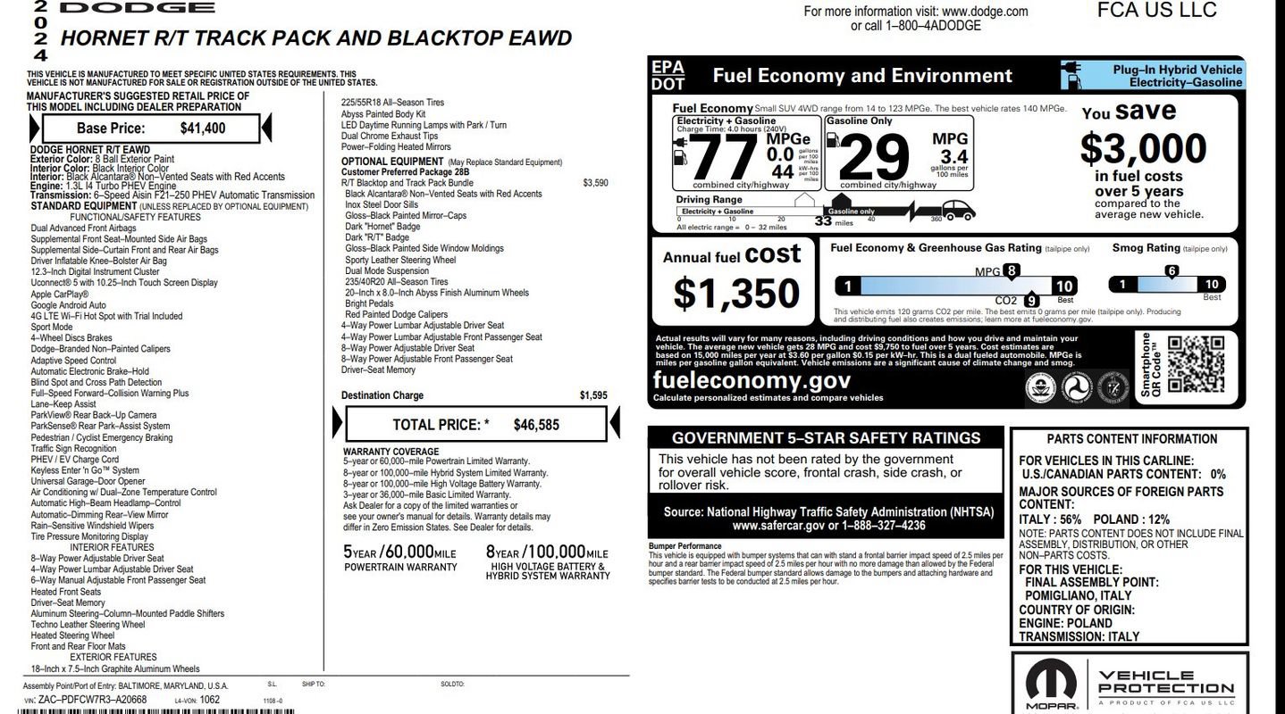 Used 2024 Dodge Hornet R/T AWD/4WD image 9