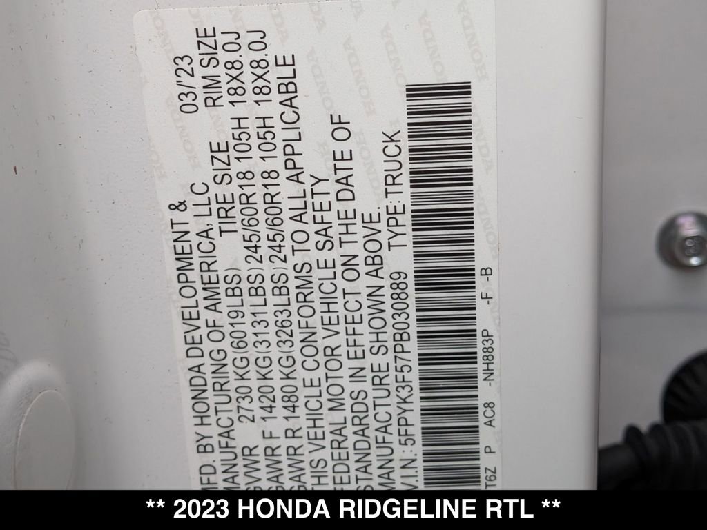 Used 2023 Honda Ridgeline RTL image 29