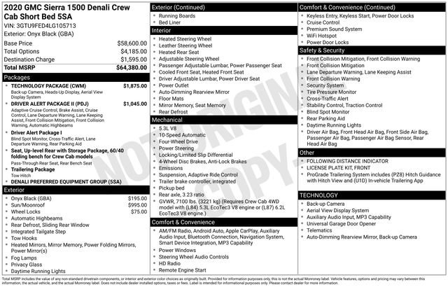 Used 2020 GMC Sierra 1500 Denali w/ Technology Package AWD/4WD image 3