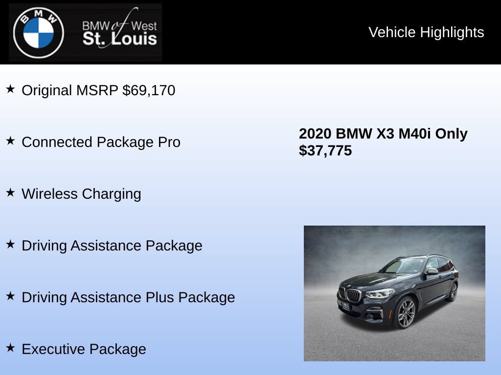 Used 2020 BMW X3 M40i w/ Executive Package AWD/4WD image 8