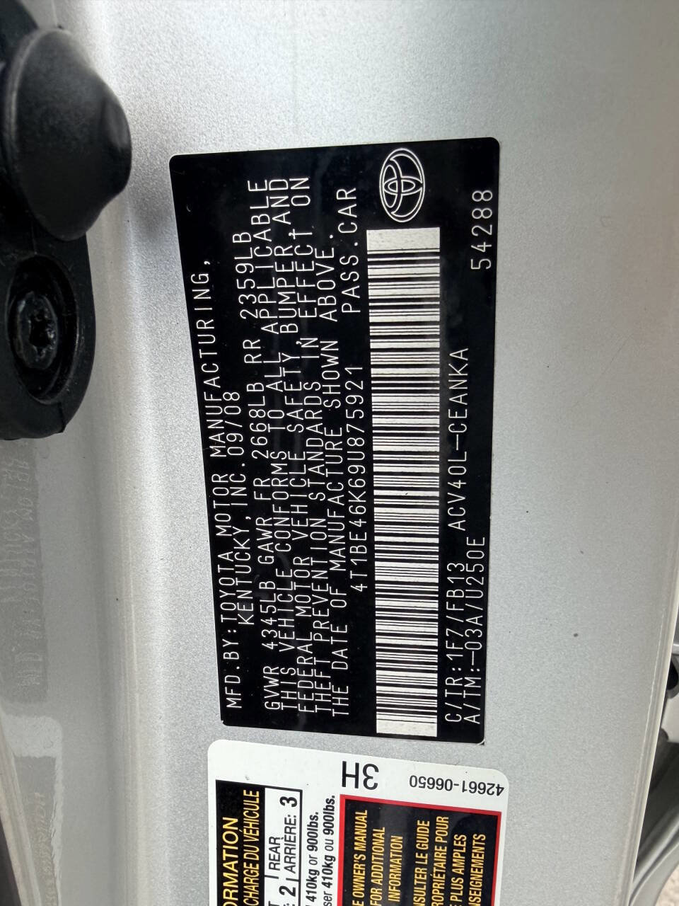 Used 2009 Toyota Camry LE FWD image 7