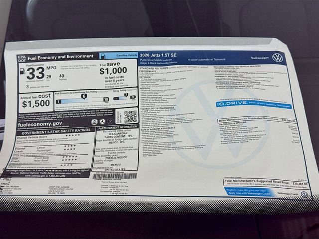 New 2026 Volkswagen Jetta SE FWD image 18