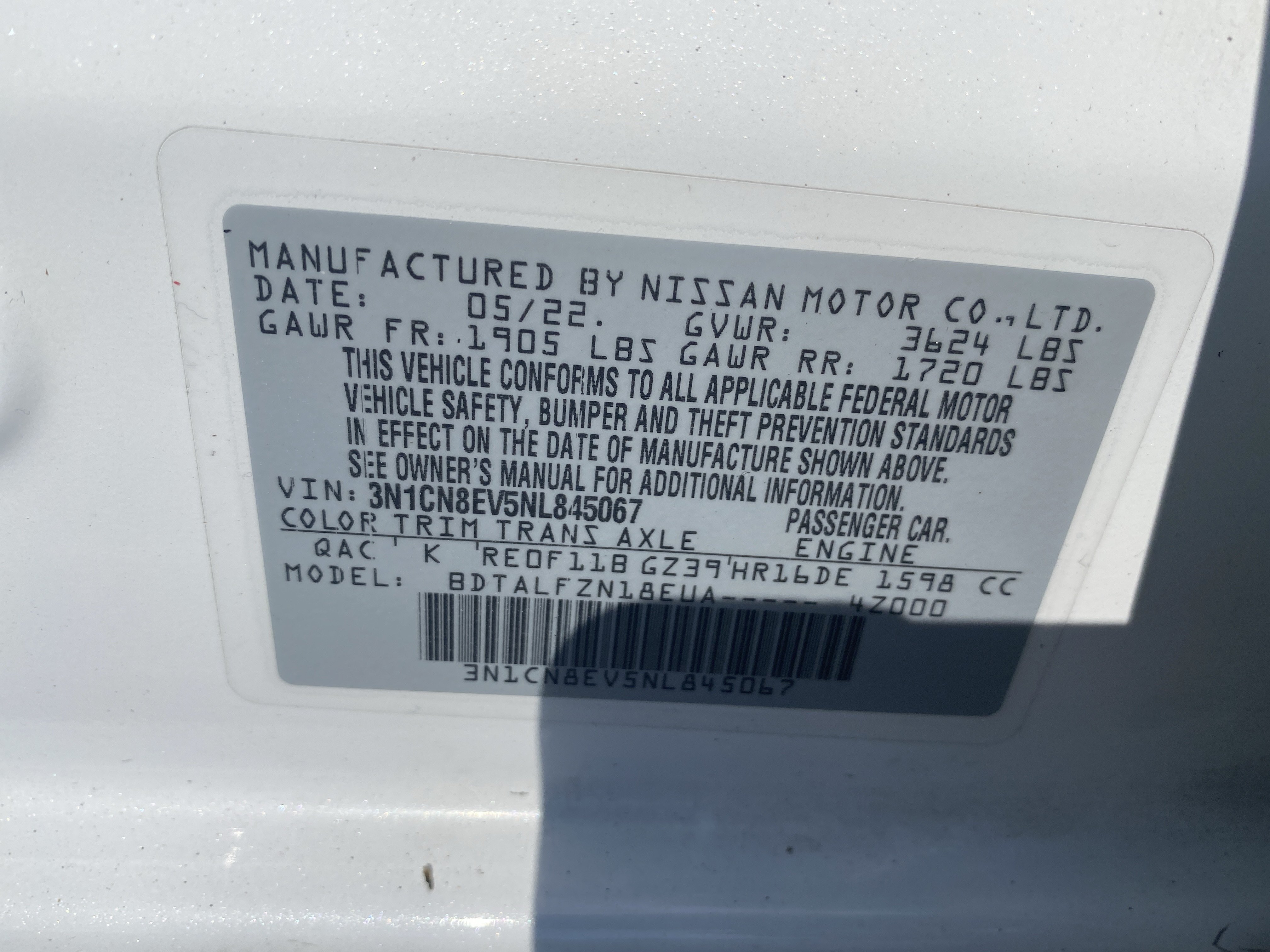 Used 2022 Nissan Versa SV FWD image 24