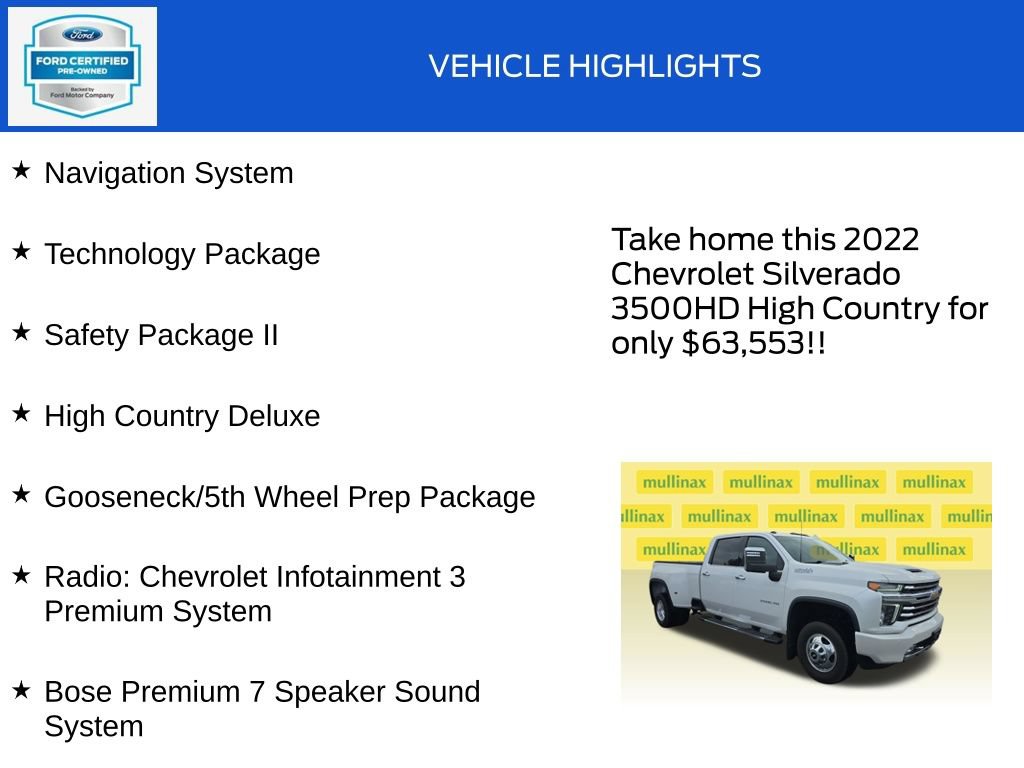 Used 2022 Chevrolet Silverado 3500 High Country AWD/4WD image 18