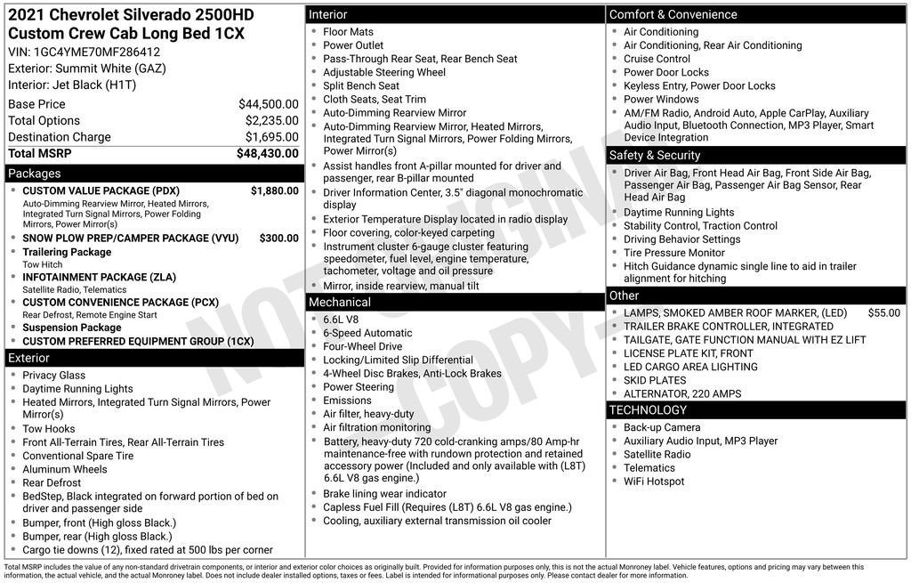 Used 2021 Chevrolet Silverado 2500 Custom w/ Custom Value Package image 11