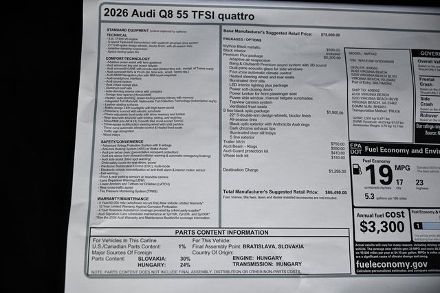 New 2026 Audi Q8 Premium Plus image 42