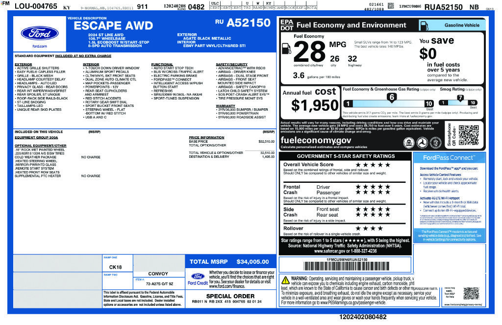 Used 2024 Ford Escape ST-Line AWD/4WD image 6