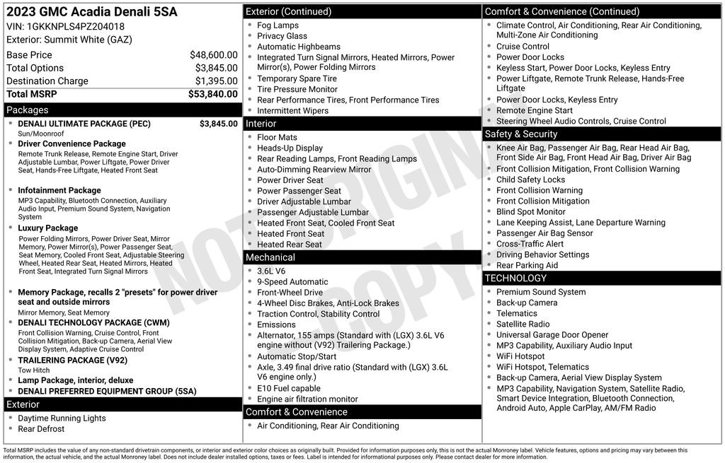 Used 2023 GMC Acadia Denali w/ Denali Ultimate Package FWD image 5