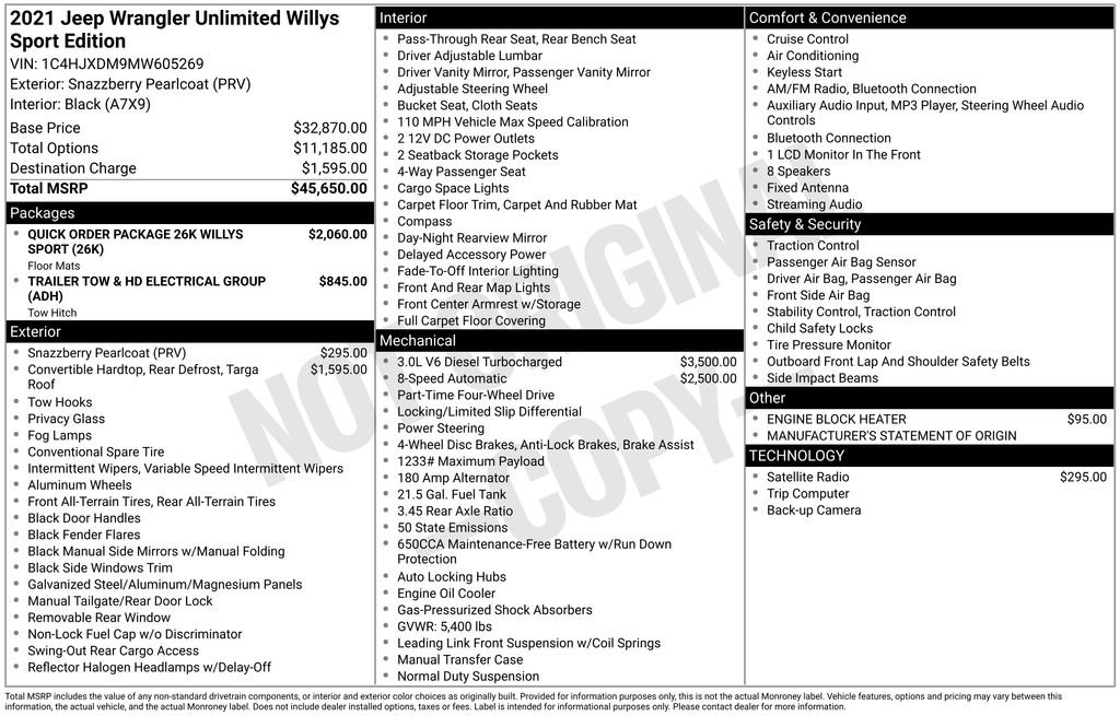 Used 2021 Jeep Wrangler Unlimited Sport image 20