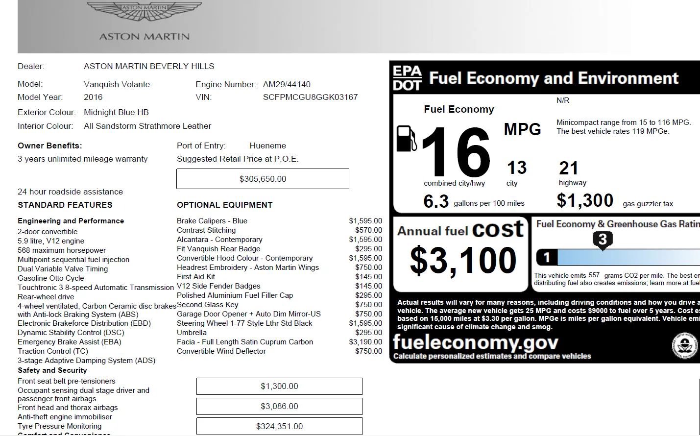 Used 2016 Aston Martin Vanquish Volante image 7