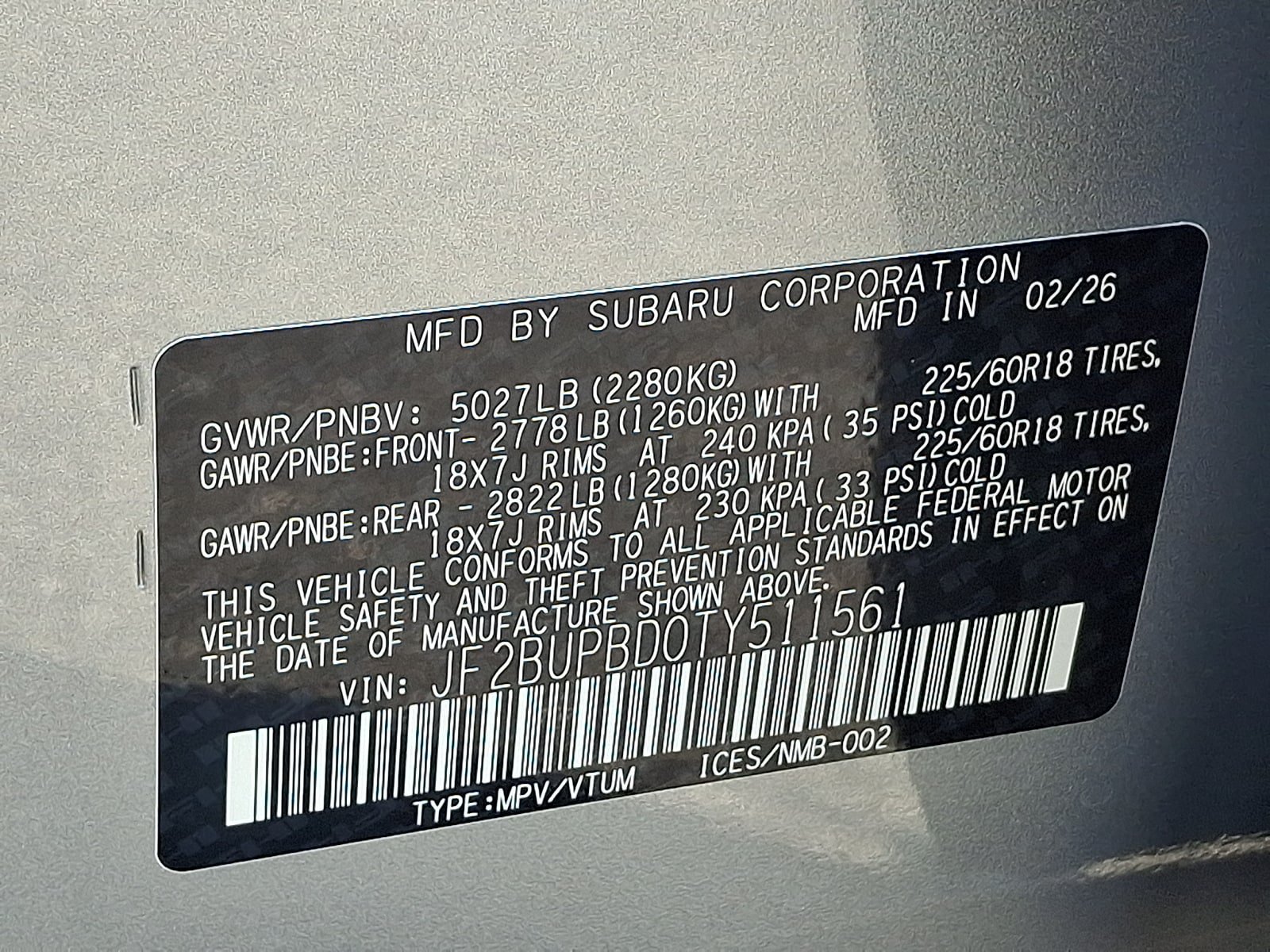 Certified 2026 Subaru Outback Premium AWD/4WD image 28