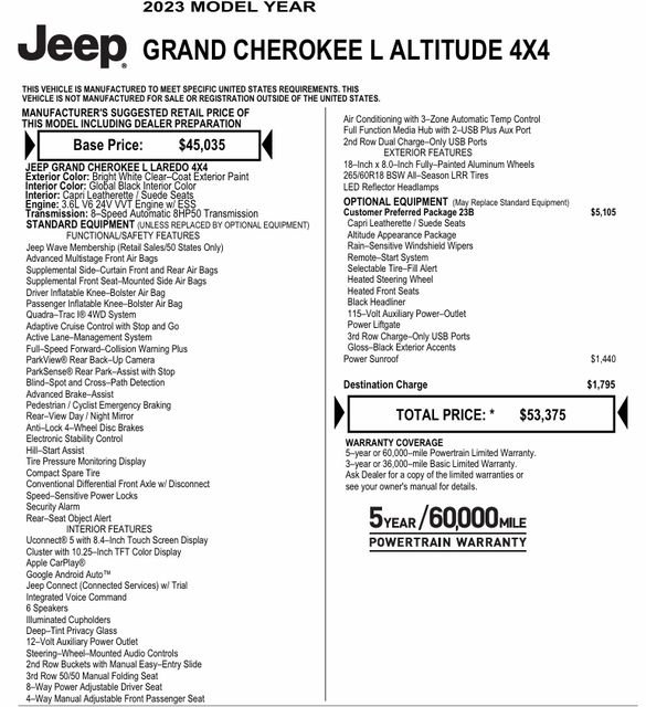 Used 2023 Jeep Grand Cherokee L Laredo image 4
