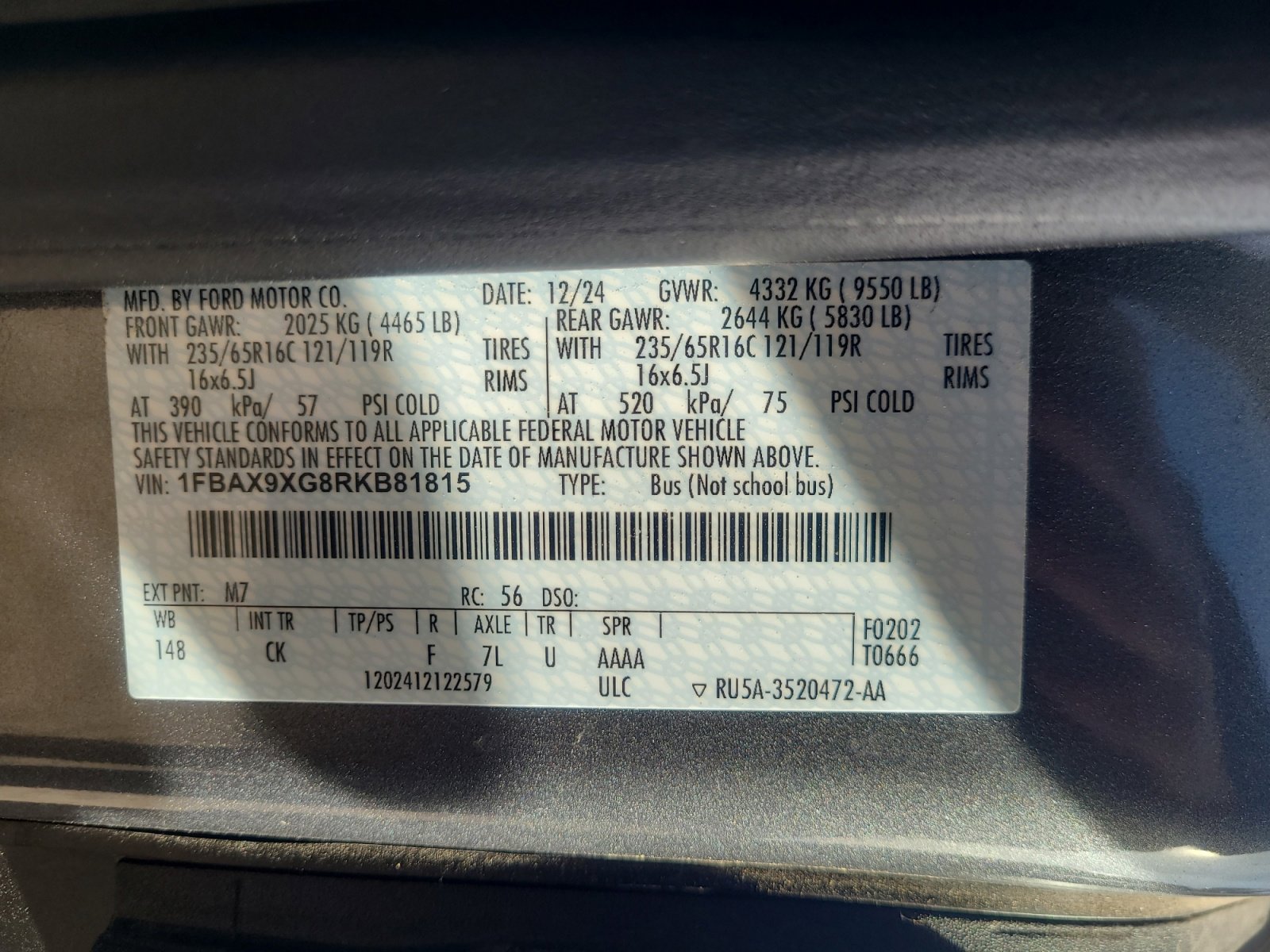 New 2024 Ford Transit 350 XLT image 25