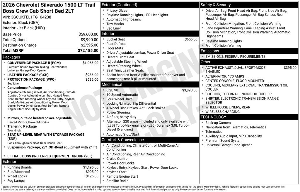 New 2026 Chevrolet Silverado 1500 LT Trail Boss w/ Convenience Package II image 10