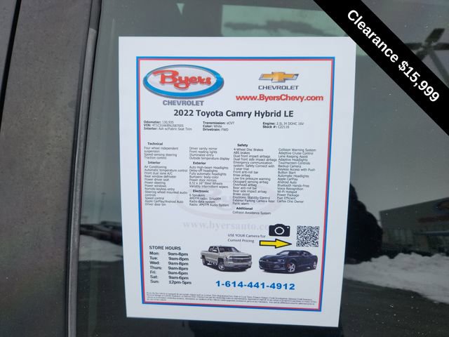 Used 2022 Toyota Camry LE FWD image 10