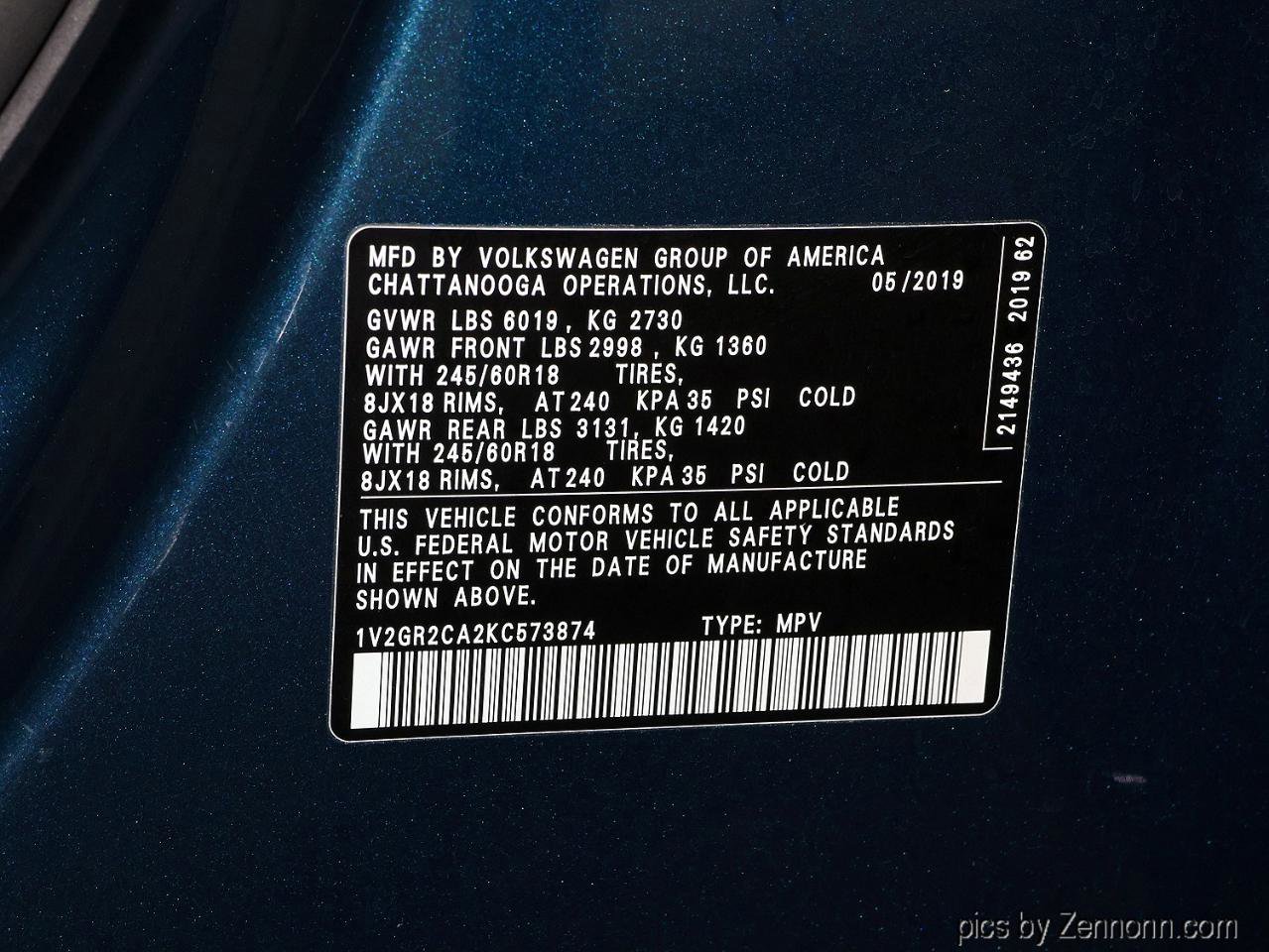 Used 2019 Volkswagen Atlas S w/ Towing Package image 38