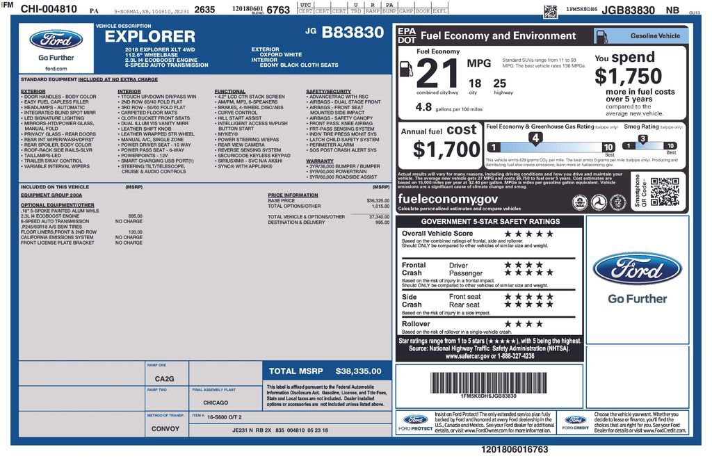 Certified 2018 Ford Explorer XLT AWD/4WD image 26