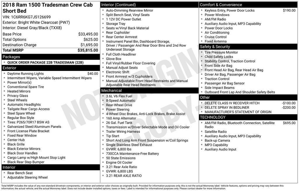 Used 2018 RAM 1500 Tradesman RWD image 15