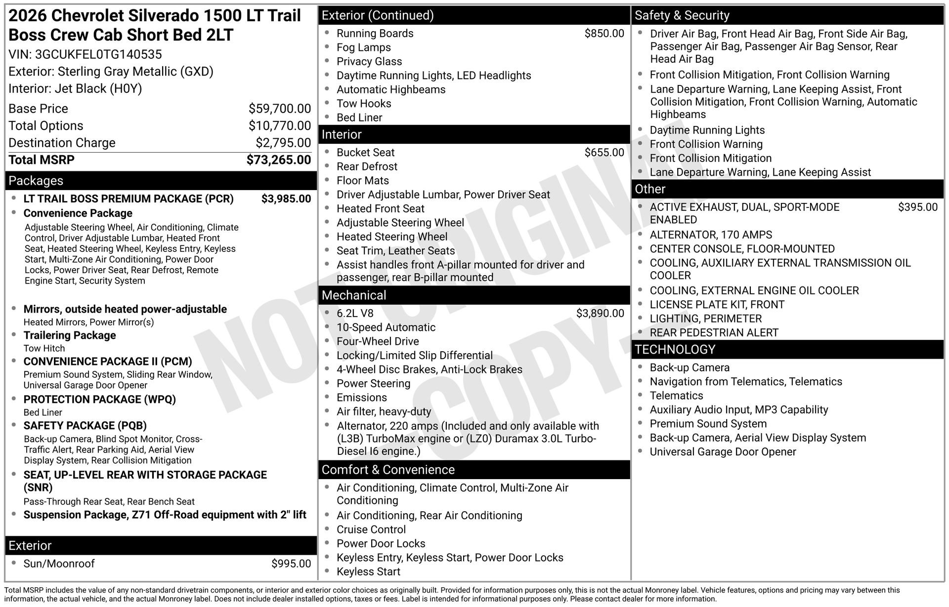 New 2026 Chevrolet Silverado 1500 LT Trail Boss w/ LT Trail Boss Premium Package AWD/4WD image 4