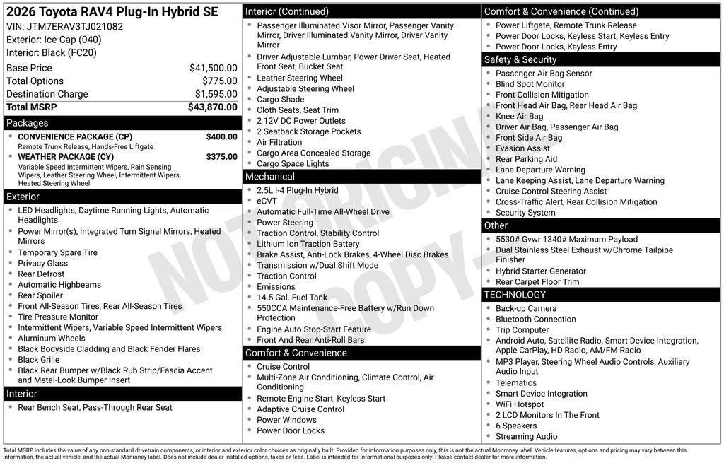 Used 2026 Toyota RAV4 SE w/ Convenience Package AWD/4WD image 35