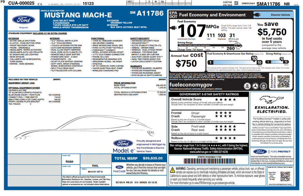 Used 2025 Ford Mustang Mach-E Select RWD image 4
