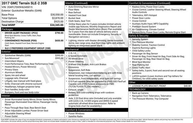 Used 2017 GMC Terrain SLE w/ Driver Alert Package I image 32