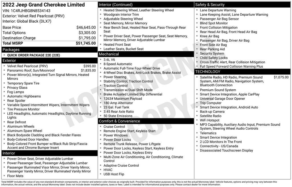 Used 2022 Jeep Grand Cherokee Limited AWD/4WD image 6