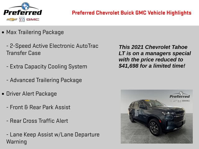 Certified 2021 Chevrolet Tahoe LT w/ LT Signature Package AWD/4WD image 2