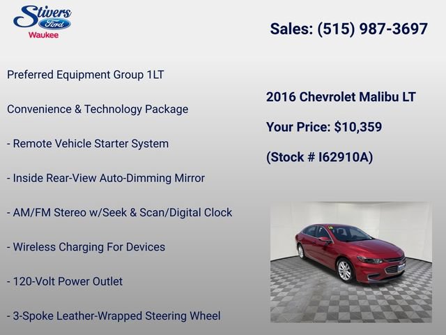 Used 2016 Chevrolet Malibu LT FWD image 8
