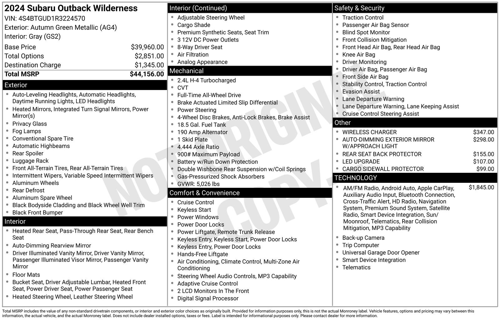 Used 2024 Subaru Outback Wilderness AWD/4WD image 6