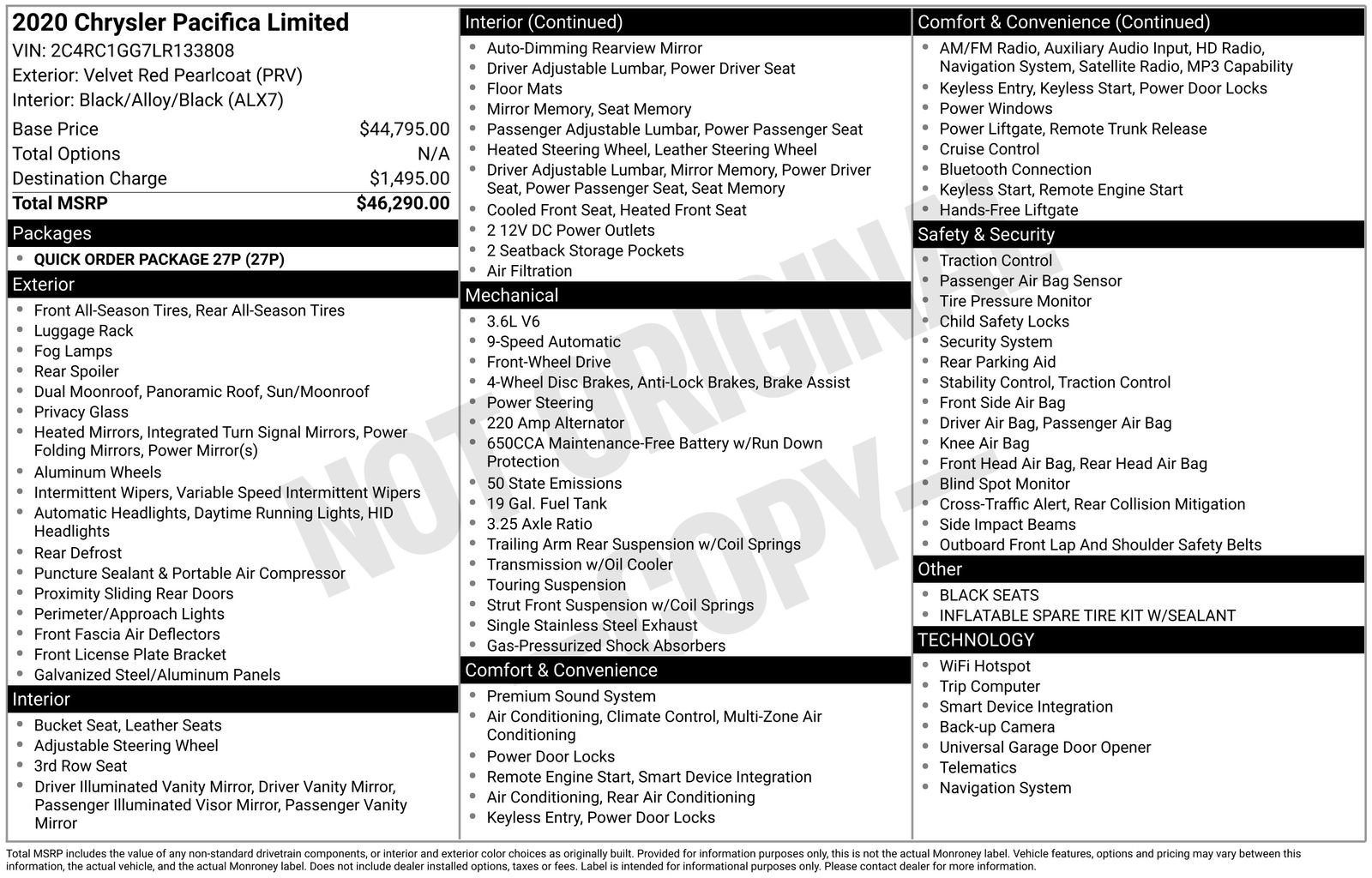 Used 2020 Chrysler Pacifica Limited FWD image 36