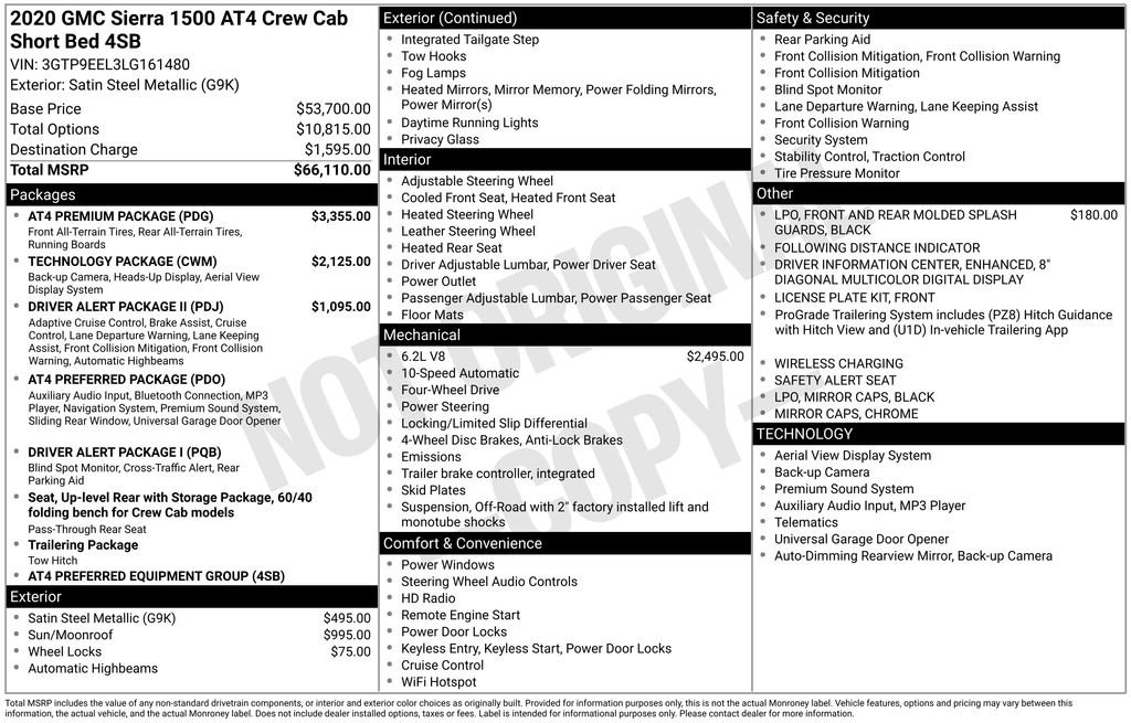 Used 2020 GMC Sierra 1500 AT4 w/ AT4 Premium Package image 47