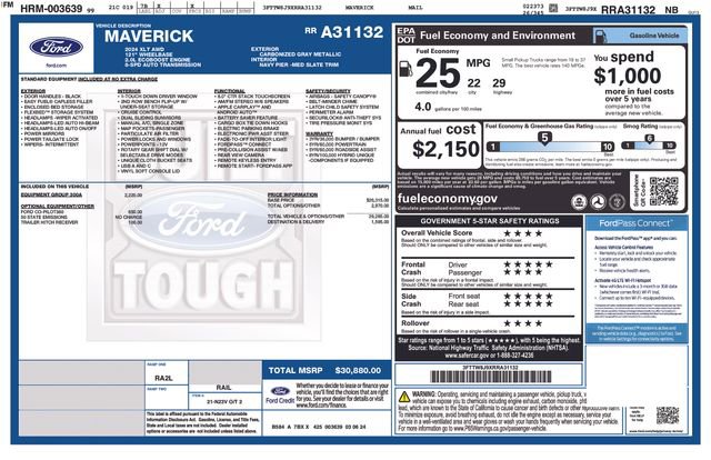 Used 2024 Ford Maverick XLT w/ Equipment Group 300A Standard AWD/4WD image 15