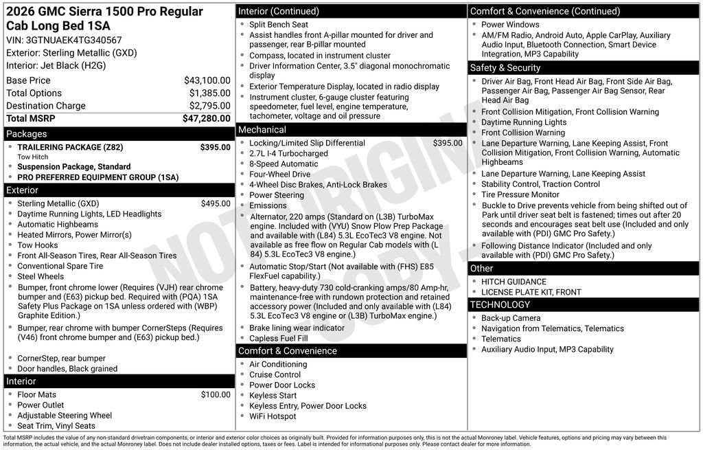 New 2026 GMC Sierra 1500 Pro w/ Trailering Package AWD/4WD image 5