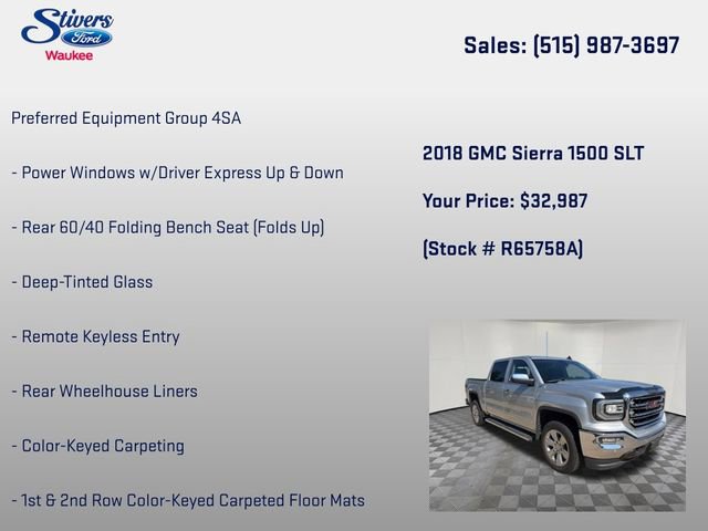 Used 2018 GMC Sierra 1500 SLT AWD/4WD image 8