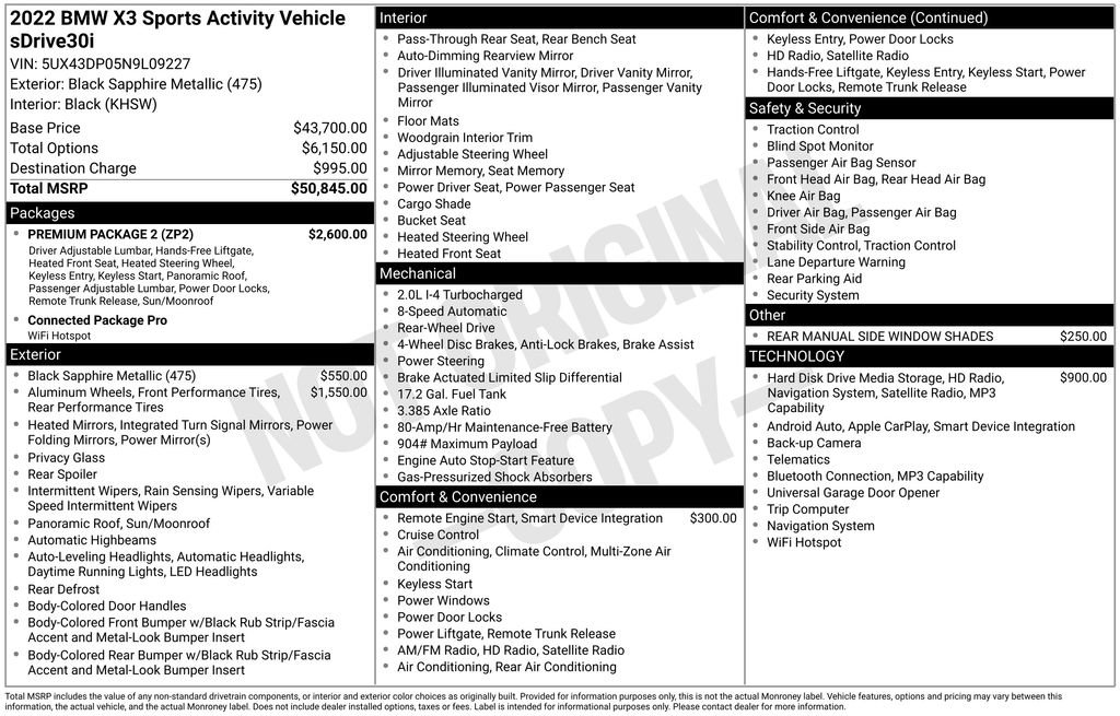 Used 2022 BMW X3 sDrive30i w/ Premium Package 2 RWD image 4