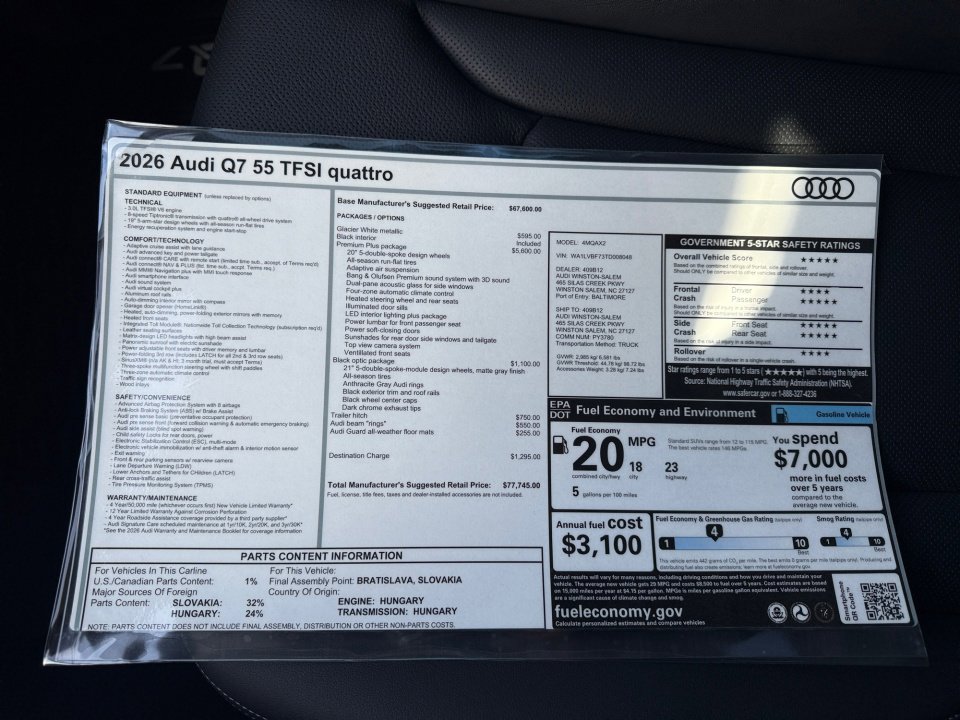 New 2026 Audi Q7 3.0T Premium Plus image 33