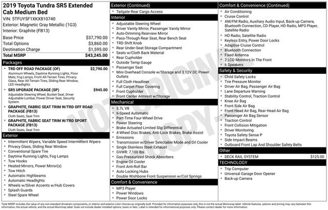 Used 2019 Toyota Tundra SR5 w/ TRD Off Road Package image 10