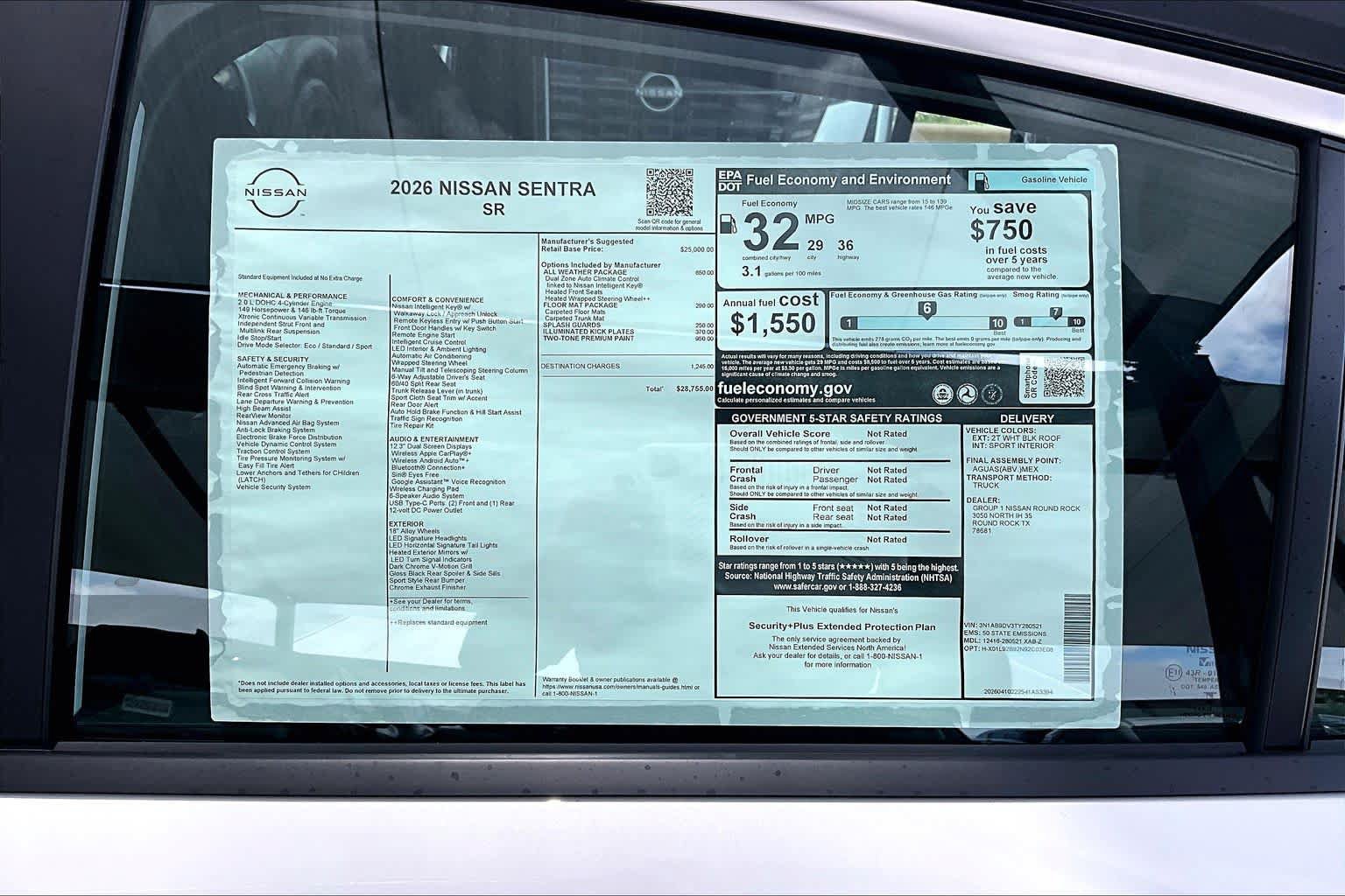 New 2026 Nissan Sentra SR w/ SR All Weather Package FWD image 19