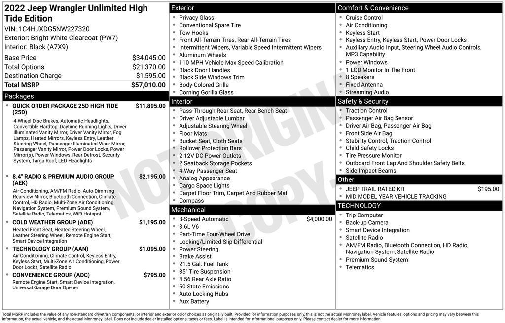 Certified 2022 Jeep Wrangler Unlimited Sport AWD/4WD image 44
