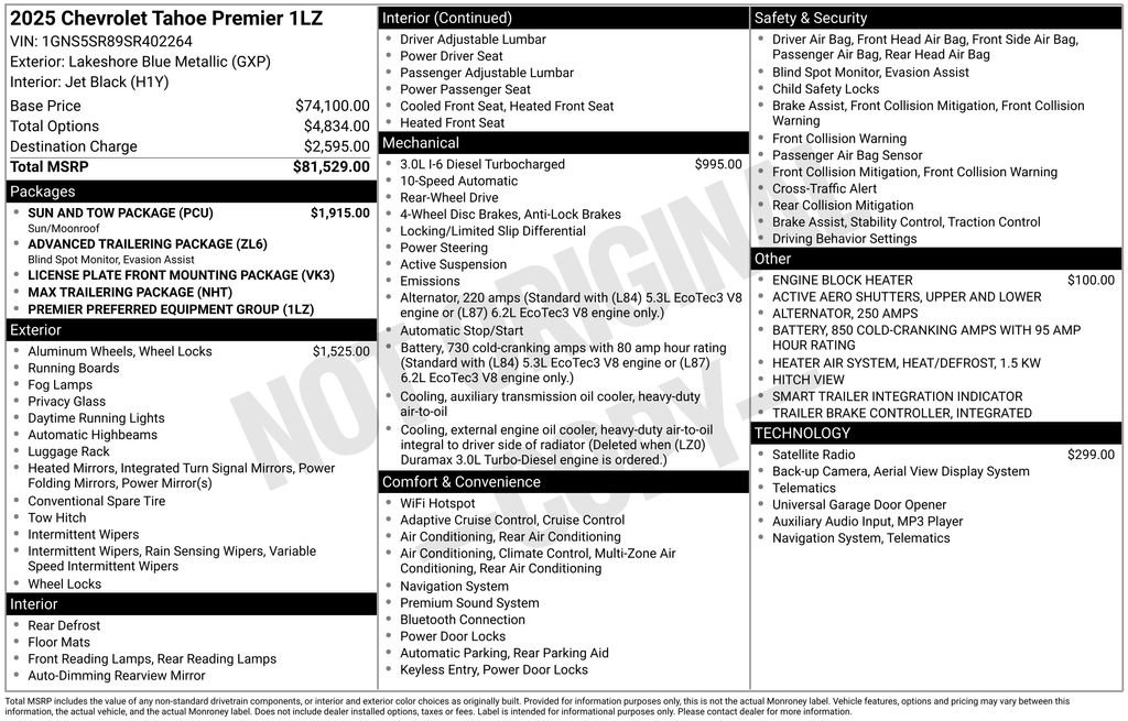 Used 2025 Chevrolet Tahoe Premier w/ Sun And Tow Package image 4
