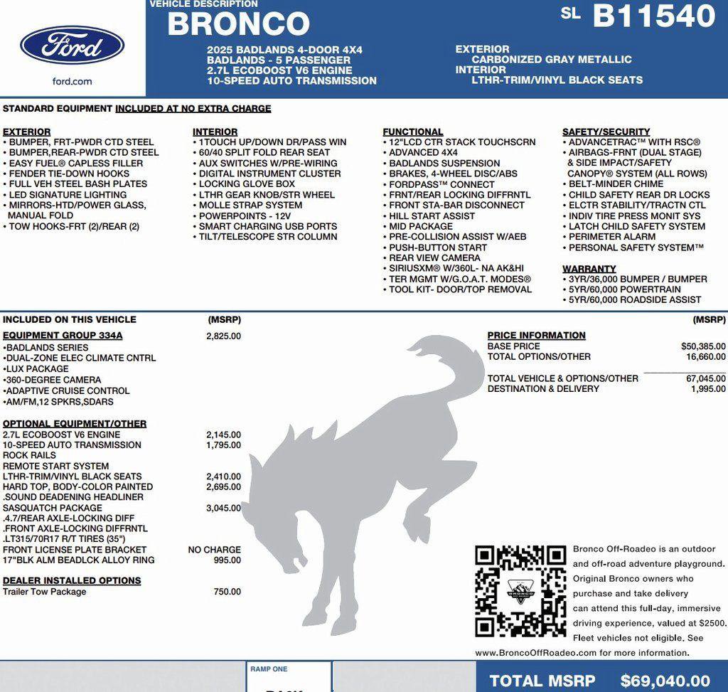 New 2025 Ford Bronco Badlands image 2