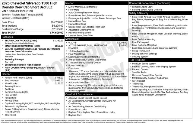 Used 2025 Chevrolet Silverado 1500 High Country w/ Technology Package AWD/4WD image 6