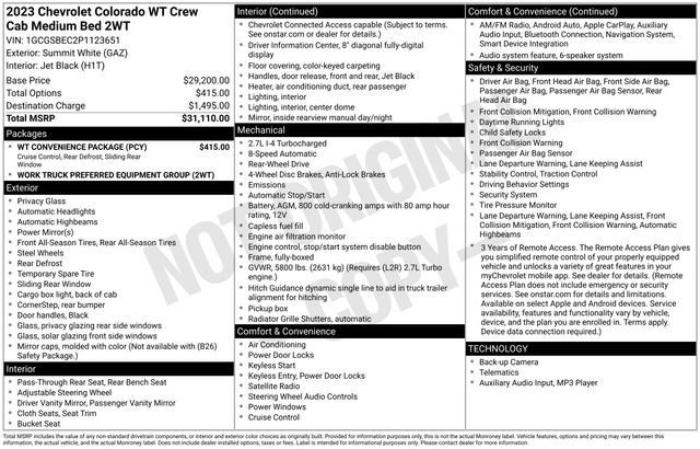 Used 2023 Chevrolet Colorado W/T w/ WT Convenience Package image 3