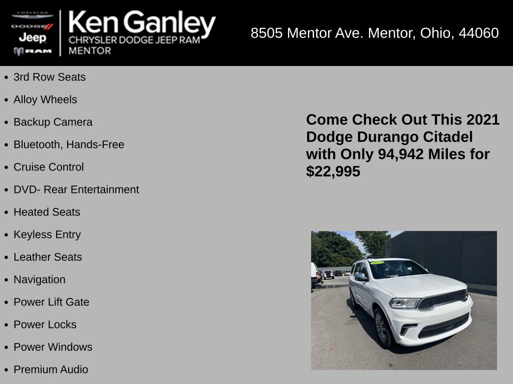 Used 2021 Dodge Durango Citadel w/ Premium Entertainment Group AWD/4WD image 5