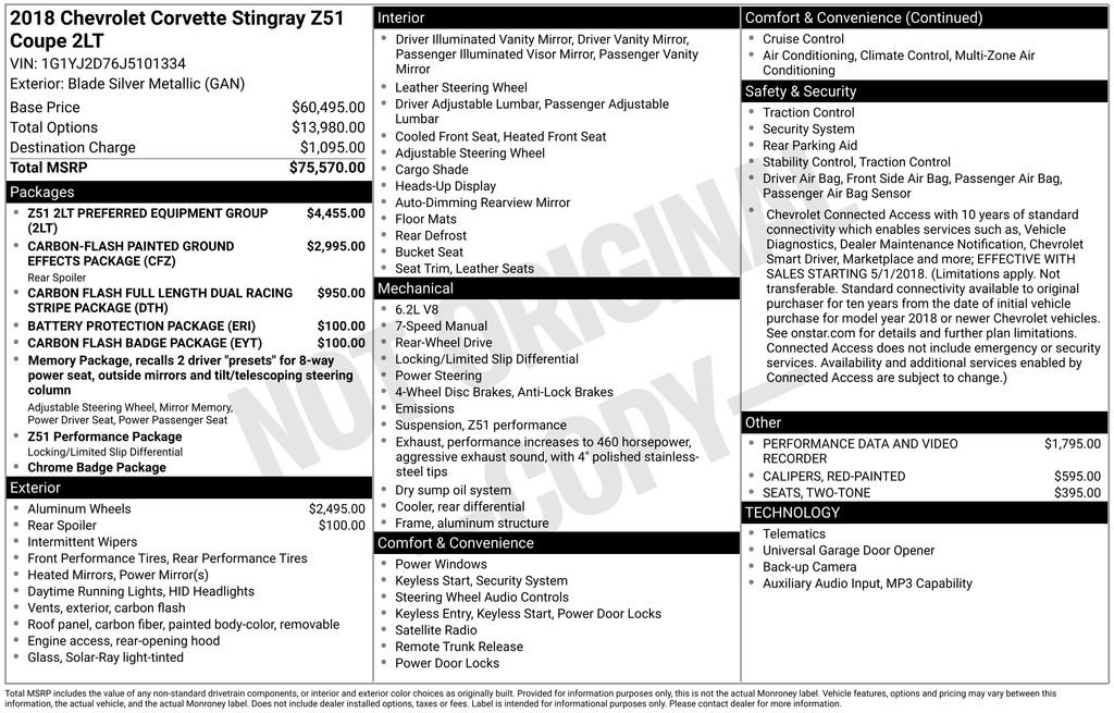 Certified 2018 Chevrolet Corvette Stingray Z51 image 32