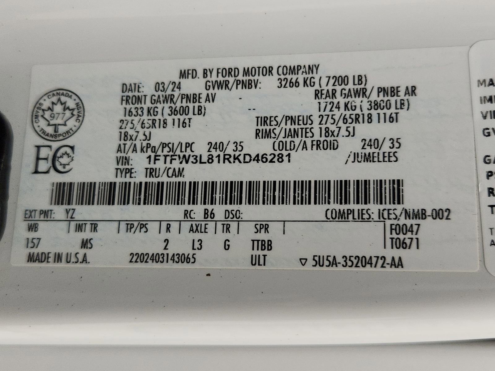 Used 2024 Ford F150 XLT w/ FX4 Off-Road Package image 18