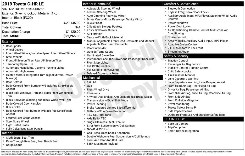 Used 2019 Toyota C-HR LE image 44