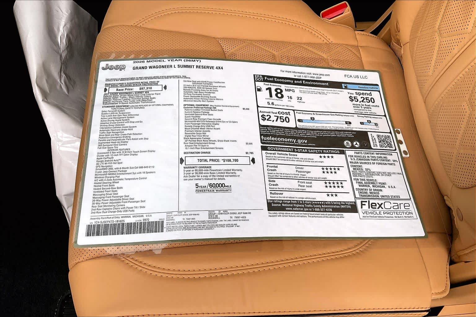 New 2026 Jeep Grand Wagoneer L Summit AWD/4WD image 19