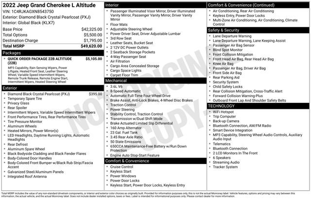 Used 2022 Jeep Grand Cherokee L Laredo AWD/4WD image 5